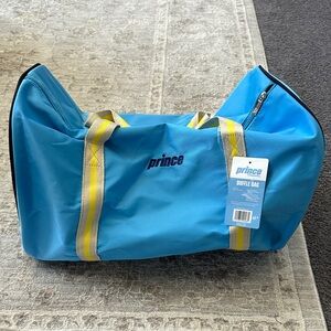 Prince Sky Blue Duffle Bag with Yellow Accents. NWT’s.